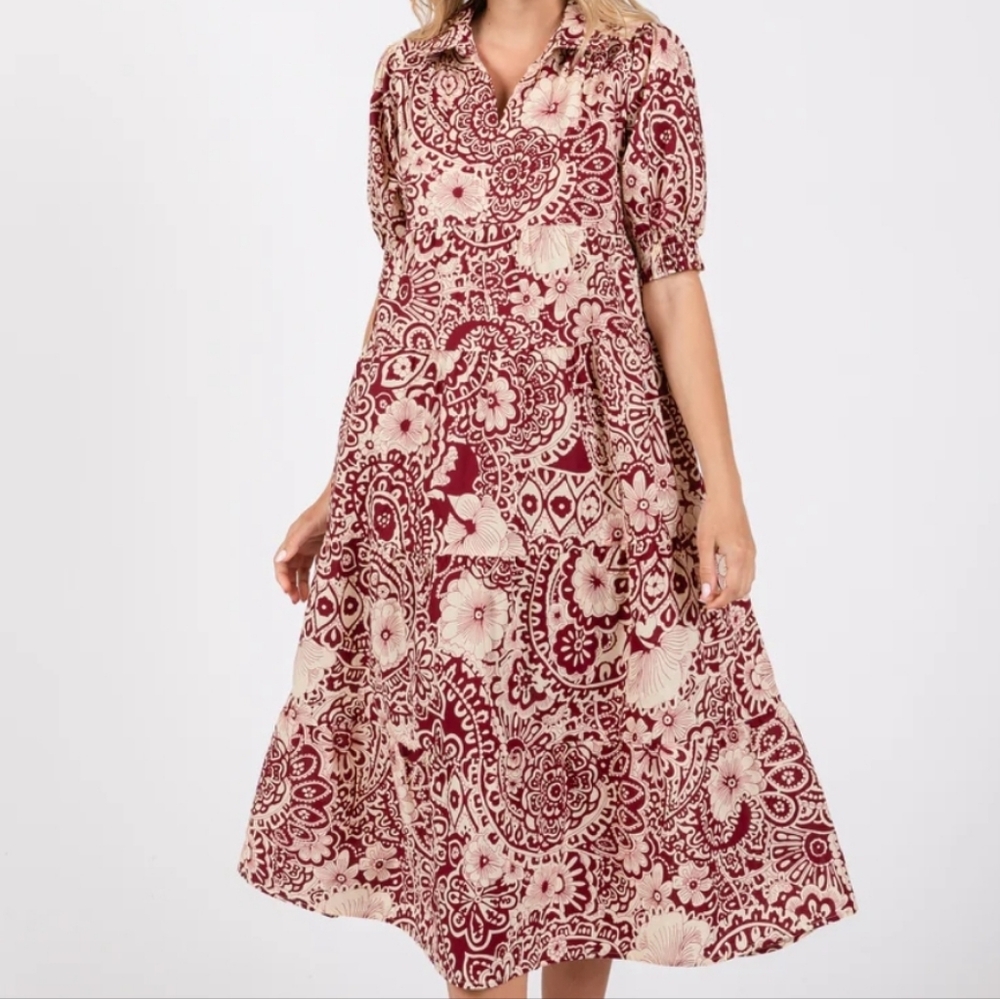 Paisley midi dress